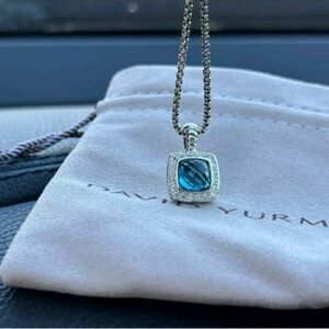 David Yurman Silver with aquamarine Necklace